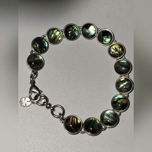 Elegant Silver and Abalone Shell Bracelet